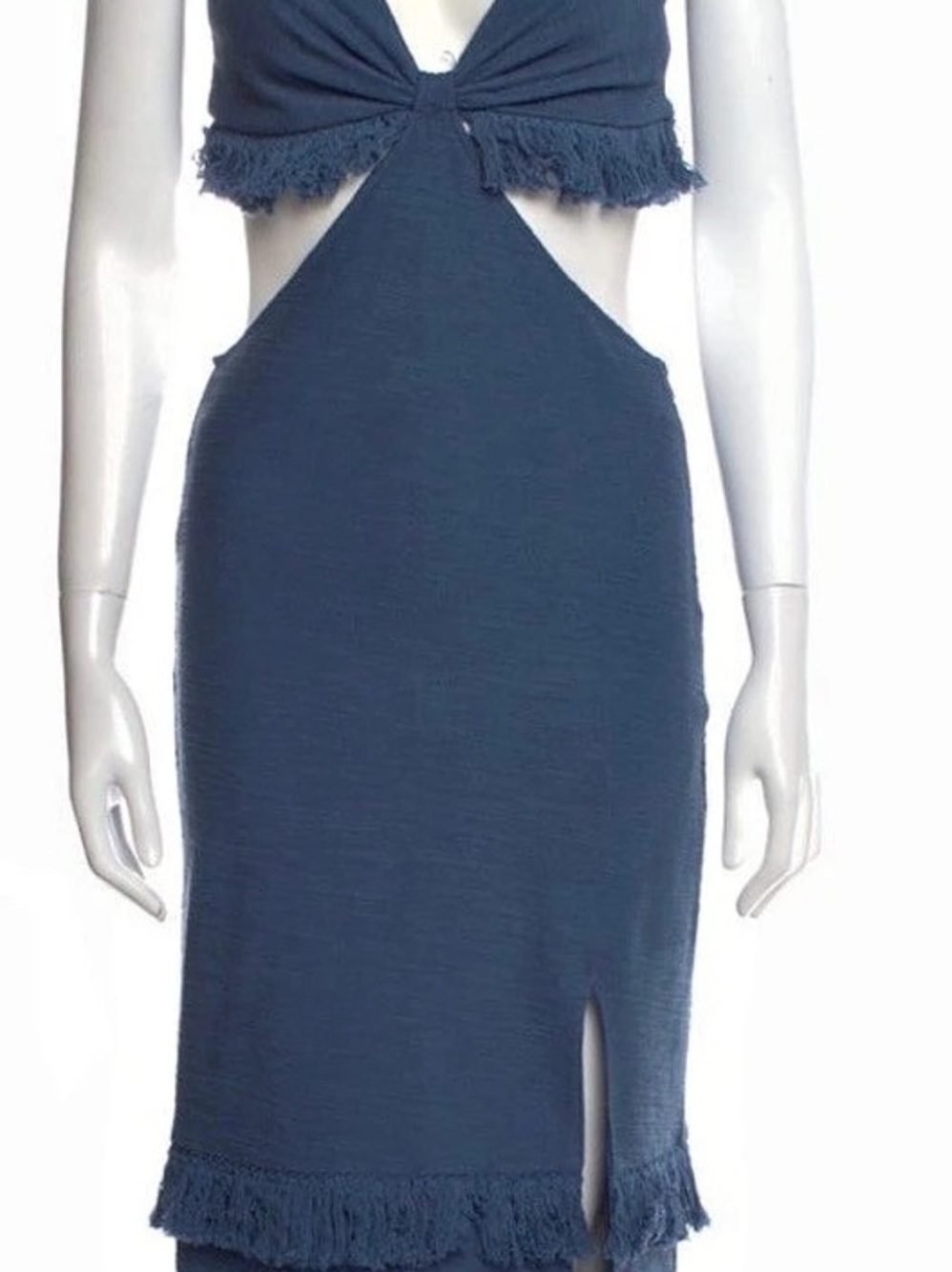 Saylor Blue Fringe Skirt Set Like New